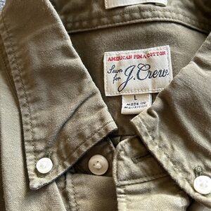 J. Crew Olive Green Button-Down Casual Shirt